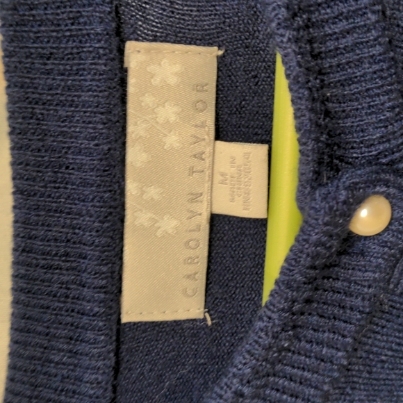 Carolyn Taylor dark blue cardigan sweater - Picture 2 of 8
